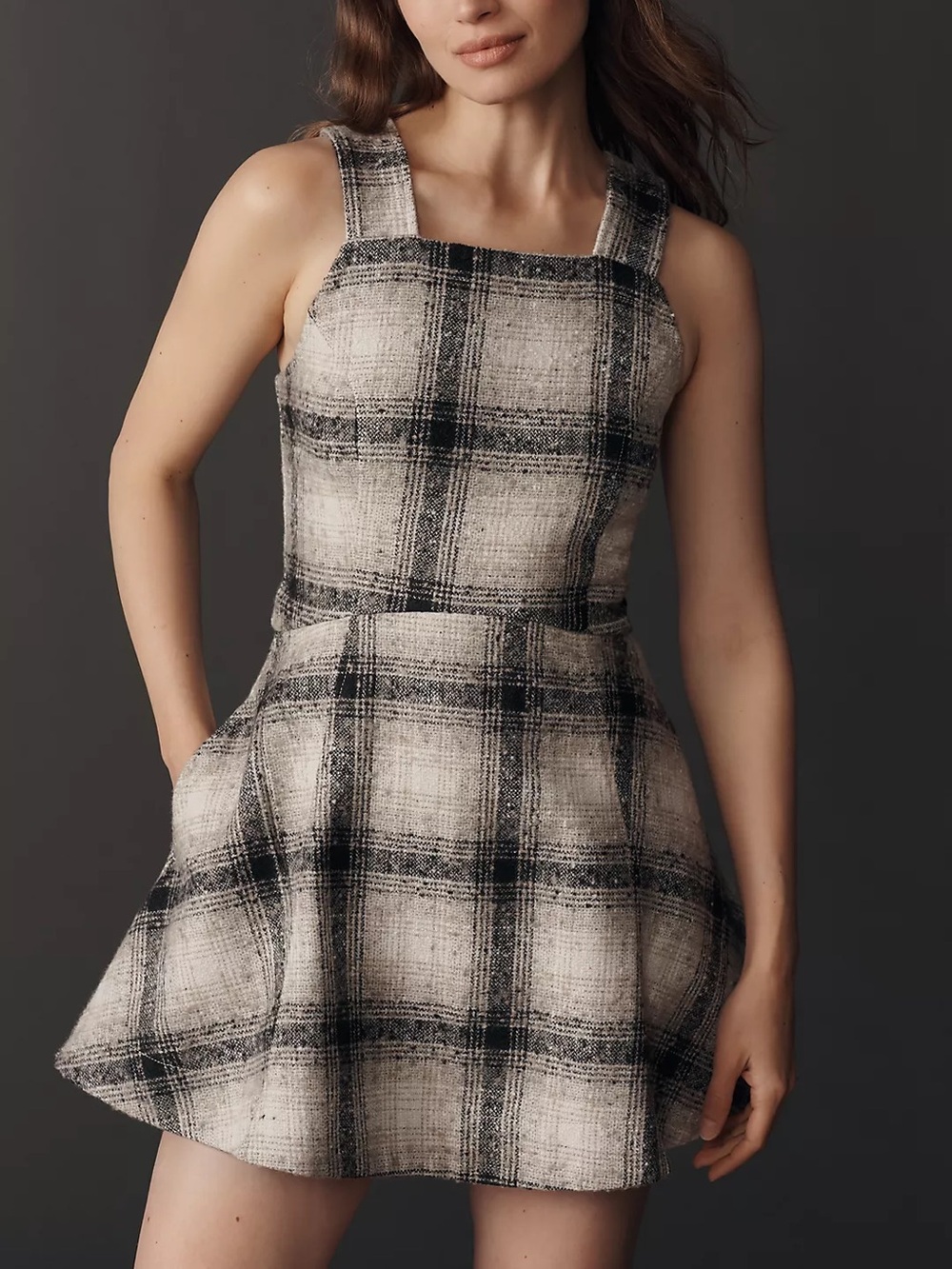 Anthropologie Sleeveless Plaid Romper